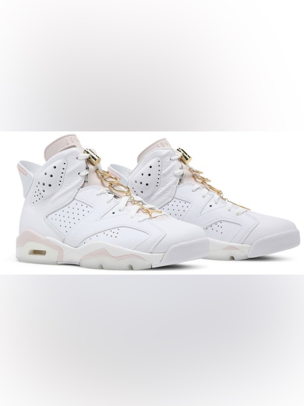 Air Jordan 6 Retro “Gold Hoops” Women’s 7.5 White Pink Gold DH9696-100 (Nike)